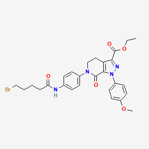molecular formula C27H29BrN4O5 B1512993 ethyl 6-(4-(5-bromopentanamido)phenyl)-1-(4-methoxyphenyl)-7-oxo-4,5,6,7-tetrahydro-1H-pyrazolo[3,4-c]pyridine-3-carboxylate 