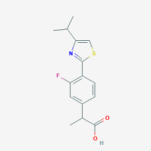 molecular formula C15H16FNO2S B151305 2-[4-(4-Isopropylthiazol-2-yl)-3-fluorophenyl]propanoic acid CAS No. 138568-72-6