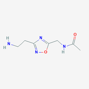 molecular formula C7H12N4O2 B15130544 N-{[3-(2-aminoethyl)-1,2,4-oxadiazol-5-yl]methyl}acetamide 