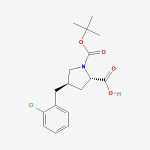 molecular formula C17H22ClNO4 B151306 (2S,4R)-1-(tert-Butoxycarbonyl)-4-(2-chlorobenzyl)pyrrolidine-2-carboxylic acid CAS No. 959581-51-2