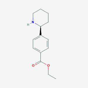 molecular formula C14H19NO2 B15130652 Benzoic acid, 4-(2S)-2-piperidinyl-, ethyl ester 