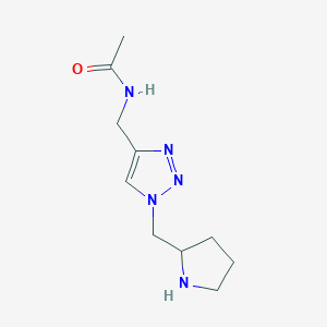 molecular formula C10H17N5O B15130678 N-({1-[(pyrrolidin-2-yl)methyl]-1H-1,2,3-triazol-4-yl}methyl)acetamide 