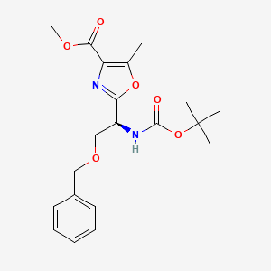 molecular formula C20H26N2O6 B15130897 methyl 2-{(1S)-2-(benzyloxy)-1-[(tert-butoxycarbonyl)amino]ethyl}-5-methyl-1,3-oxazole-4-carboxylate 