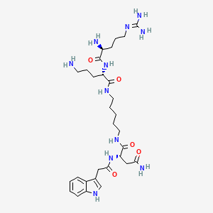 molecular formula C30H49N11O5 B15130938 L-Ornithinamide, L-arginyl-N-[5-[[(2S)-4-amino-2-[(1H-indol-3-ylacetyl)amino]-1,4-dioxobutyl]amino]pentyl]-(9CI) 