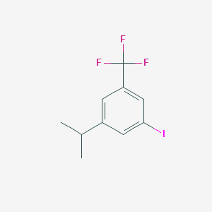 molecular formula C10H10F3I B15131115 Benzene, 1-iodo-3-(1-methylethyl)-5-(trifluoromethyl)- 