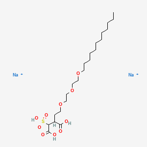 molecular formula C22H42Na2O10S+2 B1513124 Disodium C-(2-(2-(2-(dodecyloxy)ethoxy)ethoxy)ethyl) sulphonatosuccinate CAS No. 42016-08-0