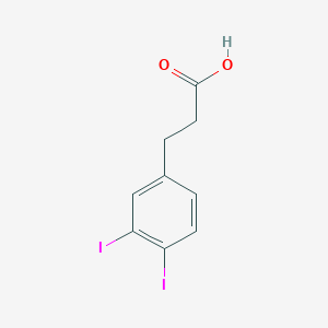 molecular formula C9H8I2O2 B15131292 Benzenepropanoic acid, 3,4-diiodo- 