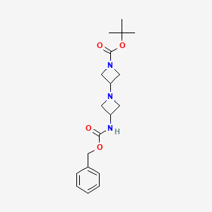 molecular formula C19H27N3O4 B15131823 tert-Butyl 3-(((benzyloxy)carbonyl)amino)-[1,3'-biazetidine]-1'-carboxylate CAS No. 1356087-48-3