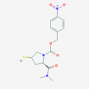 molecular formula C15H19N3O5S B151322 (2S,4S)-4-Nitrobenzyl 2-(Dimethylcarbamoyl)-4-Mercaptopyrrolidine-1-Carboxylate CAS No. 96034-64-9