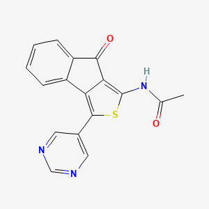 molecular formula C17H11N3O2S B15132248 N-(4-oxo-1-pyrimidin-5-ylindeno[1,2-c]thiophen-3-yl)acetamide 
