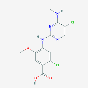 molecular formula C13H12Cl2N4O3 B15132929 2-Chloro-4-((5-chloro-4-(methylamino)pyrimidin-2-yl)amino)-5-methoxybenzoic acid 