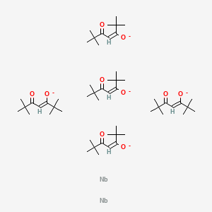 molecular formula C55H95Nb2O10-5 B15133542 Niobium;(Z)-2,2,6,6-tetramethyl-5-oxohept-3-en-3-olate;(E)-2,2,6,6-tetramethyl-5-oxohept-3-en-3-olate 