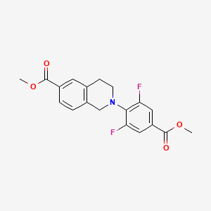 molecular formula C19H17F2NO4 B15133623 methyl 2-(2,6-difluoro-4-methoxycarbonylphenyl)-3,4-dihydro-1H-isoquinoline-6-carboxylate CAS No. 1228554-70-8