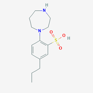 molecular formula C14H22N2O3S B151337 2-[1,4]Diazepan-1-yl-5-propyl-benzenesulfonic acid CAS No. 133804-52-1