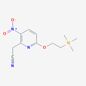 molecular formula C12H17N3O3Si B1513441 3-Nitro-6-[2-(trimethylsilyl)ethoxy]pyridine-2-acetonitrile CAS No. 361456-00-0
