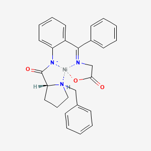 molecular formula C27H26N3NiO3- B15134561 Nickel,[N-[phenyl[2-[[[(1R,2S)-1-(phenylmethyl)-2-pyrrolidinyl-kN]carbonyl]amino-kN]phenyl]methylene]glycinato(2-)-kN,kO]-, (SP-4-4)- 