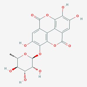 molecular formula C20H16O12 B15136848 6,7,13-trihydroxy-14-[(2S,3R,4R,5R,6S)-3,4,5-trihydroxy-6-methyloxan-2-yl]oxy-2,9-dioxatetracyclo[6.6.2.04,16.011,15]hexadeca-1(15),4,6,8(16),11,13-hexaene-3,10-dione 