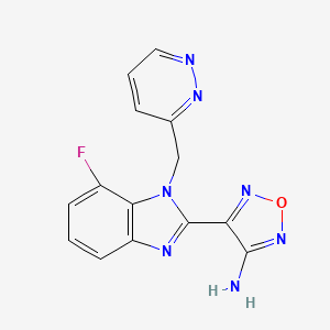 molecular formula C14H10FN7O B15136992 CVN293 