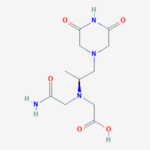molecular formula C11H18N4O5 B151376 N-(2-Amino-2-oxoethyl)-N-[(1S)-2-(3,5-dioxo-1-piperazinyl)-1-methylethyl]-glycine CAS No. 120418-77-1