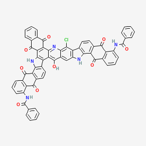 molecular formula C63H30ClN5O9 B15138387 N-(9-benzamido-32-chloro-7,14,20,27,38,45,52-heptaoxo-17,30,48-triazatridecacyclo[27.23.0.02,18.03,16.06,15.08,13.019,28.021,26.031,51.033,49.034,47.037,46.039,44]dopentaconta-1,3(16),4,6(15),8(13),9,11,18,21,23,25,28,31,33(49),34(47),35,37(46),39(44),40,42,50-henicosaen-40-yl)benzamide CAS No. 4465-47-8