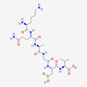 molecular formula C25H44N8O10 B15139036 H-Lys-Gln-Ala-Gly-Asp-Val-OH 