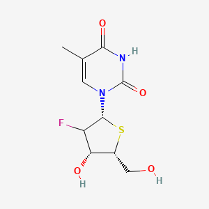 molecular formula C10H13FN2O4S B15139384 1-[(2R,4R,5R)-3-fluoro-4-hydroxy-5-(hydroxymethyl)thiolan-2-yl]-5-methylpyrimidine-2,4-dione 