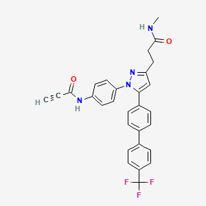 molecular formula C29H23F3N4O2 B15139458 N-(4-{3-[2-(methylcarbamoyl)ethyl]-5-[4'-(trifluoromethyl)-[1,1'-biphenyl]-4-yl]-1H-pyrazol-1-yl}phenyl)prop-2-ynamide 