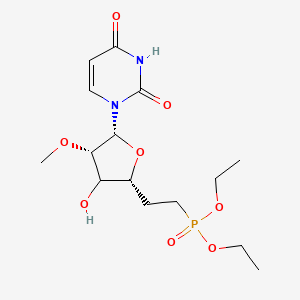 molecular formula C15H25N2O8P B15139516 1-[6-(Diethoxyphosphinyl)-2-O-methyl-|A-D-ribo-hexofuranosyl]uracil 