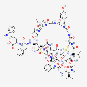 molecular formula C97H131N23O26S4 B15139605 D-N(1)Cys(2)-Leu-Gly-Val-Gly-Ser-Cys(3)-Asn-Asp(1)-DL-Phe-Ala-Gly-Cys(2)-Gly-Tyr-Ala-Ile-Val-Cys(3)-Phe-Trp-OH 
