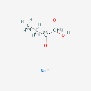 molecular formula C4H6NaO3 B15139940 Sodium 2-oxobutanoate-13C4,d2 