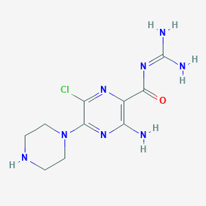 molecular formula C10H15ClN8O B151401 N(5)-Piperazine-amiloride CAS No. 127628-91-5