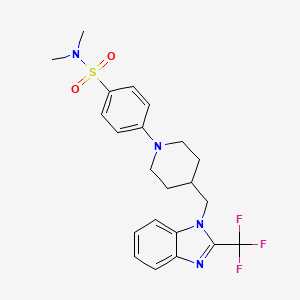 molecular formula C22H25F3N4O2S B15140125 N,N-dimethyl-4-[4-[[2-(trifluoromethyl)benzimidazol-1-yl]methyl]piperidin-1-yl]benzenesulfonamide 