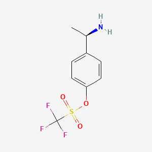 molecular formula C9H10F3NO3S B1514015 Methanesulfonic acid, 1,1,1-trifluoro-, 4-[(1R)-1-aMinoethyl]phenyl ester 