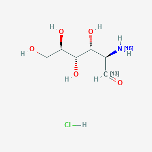 molecular formula C6H14ClNO5 B15140314 Glucosamine-13C,15N (hydrochloride) 
