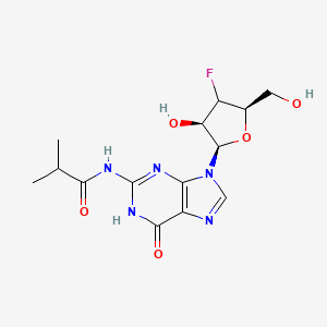 molecular formula C14H18FN5O5 B15141714 N-[9-[(2R,3R,5R)-4-fluoro-3-hydroxy-5-(hydroxymethyl)oxolan-2-yl]-6-oxo-1H-purin-2-yl]-2-methylpropanamide 