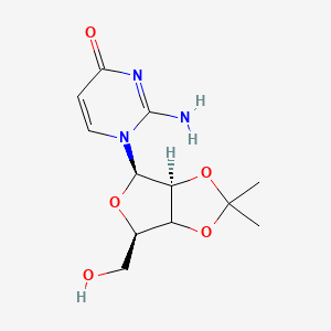 molecular formula C12H17N3O5 B15141845 1-[(3aS,4R,6R)-6-(hydroxymethyl)-2,2-dimethyl-3a,4,6,6a-tetrahydrofuro[3,4-d][1,3]dioxol-4-yl]-2-aminopyrimidin-4-one 