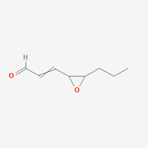 molecular formula C8H12O2 B151422 3-(3-Propyloxiran-2-yl)prop-2-enal CAS No. 134452-45-2