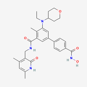 molecular formula C30H36N4O5 B15142600 N-[(4,6-dimethyl-2-oxo-1H-pyridin-3-yl)methyl]-3-[ethyl(oxan-4-yl)amino]-5-[4-(hydroxycarbamoyl)phenyl]-2-methylbenzamide 
