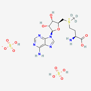 molecular formula C15H26N6O13S3 B15142613 [(3S)-3-amino-3-carboxypropyl]-[[(2S,3S,4R,5R)-5-(6-aminopurin-9-yl)-3,4-dihydroxyoxolan-2-yl]methyl]-(trideuteriomethyl)sulfanium;hydrogen sulfate;sulfuric acid 