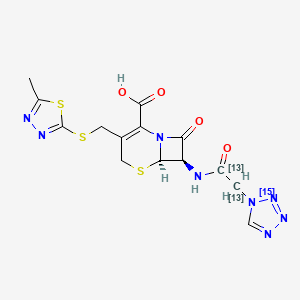 molecular formula C14H14N8O4S3 B1514398 Cefazolin-13C2,15N 