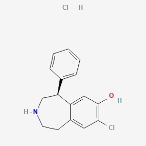 (5S)-8-chloro-5-phenyl-2,3,4,5-tetrahydro-1H-3-benzazepin-7-ol;hydrochloride