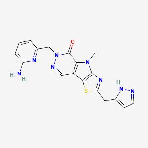 molecular formula C18H16N8OS B15144790 Tebapivat 