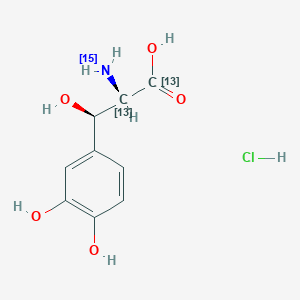 molecular formula C9H12ClNO5 B15144879 Droxidopa-13C2,15N hydrochloride 