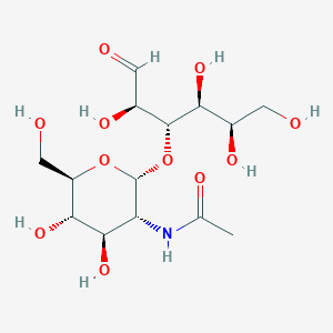 molecular formula C14H25NO11 B15145154 N-((2R,3R,4R,5S,6R)-4,5-Dihydroxy-6-(hydroxymethyl)-2-(((2R,3S,4S,5R)-2,4,5,6-tetrahydroxy-1-oxohexan-3-yl)oxy)tetrahydro-2H-pyran-3-yl)acetamide 