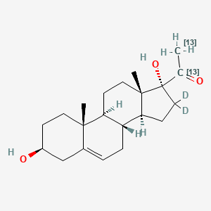 molecular formula C21H32O3 B15145567 17alpha-Hydroxypregnenolone-13C2,d2 