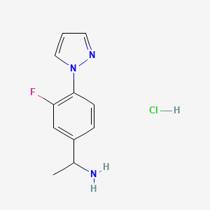 molecular formula C11H13ClFN3 B15145686 1-[3-fluoro-4-(1H-pyrazol-1-yl)phenyl]ethan-1-amine hydrochloride 