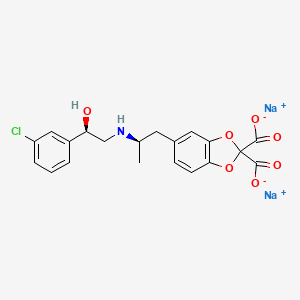 molecular formula C20H18ClNNa2O7 B15145716 disodium;5-[(2R)-2-[[(2R)-2-(3-chlorophenyl)-2-hydroxyethyl]amino]propyl]-1,3-benzodioxole-2,2-dicarboxylate 