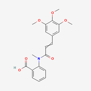 molecular formula C20H21NO6 B15145745 2-(n-Methyl-3-(3,4,5-trimethoxyphenyl)acrylamido)benzoic acid 