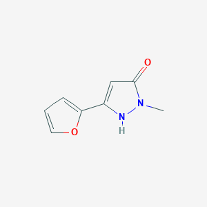 molecular formula C8H8N2O2 B15146255 3-(Furan-2-yl)-1-methyl-1h-pyrazol-5-ol 