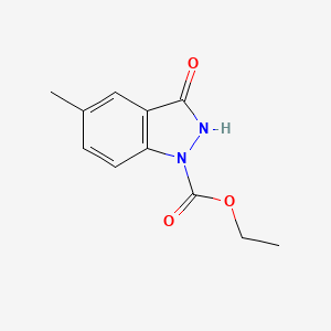 molecular formula C11H12N2O3 B15146504 Ethyl 5-methyl-3-oxo-2,3-dihydro-1H-indazole-1-carboxylate CAS No. 89438-40-4